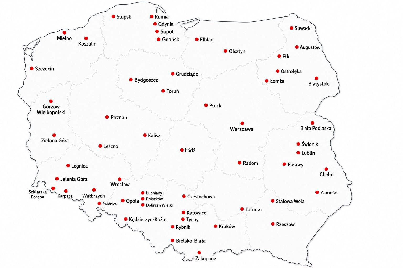 Mapa zasięgu Mida Polska